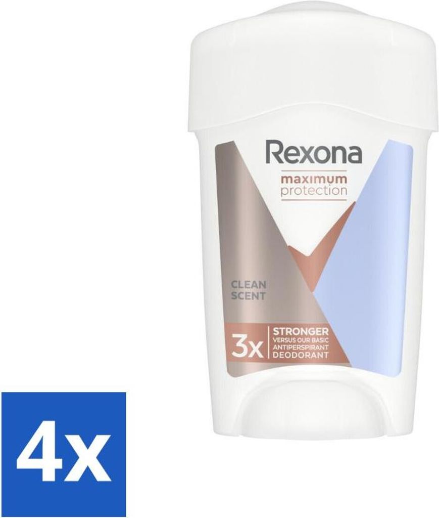 Rexona - Deodorant Stick - Women Maximum Protection Clean Scent - Antitranspirant - 45 ml - Vorteilspack - 4 Stücke