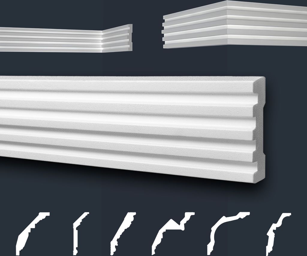Marbet Deckenleisten weiß Sparpaket aus Styropor EPS - Stuckleisten gemustert, im traditionellen Design - (2 Meter B-39) Winkelprofile Wandprofile...