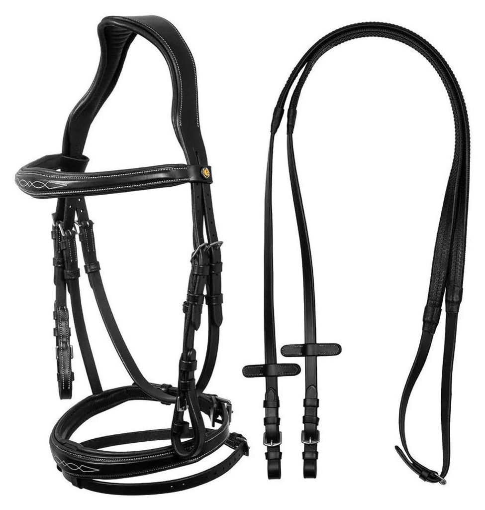 Equestro Anatomic Soft Stitched Trense Schwarz Cob Schwarz Cob