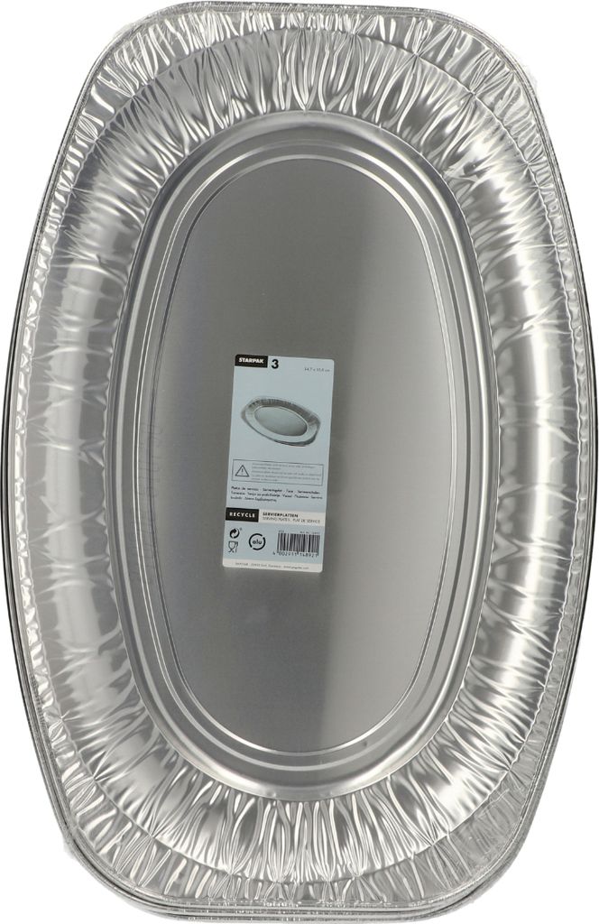 Papstar Alu-Servierplatten oval 54,7 cm x 35,8 cm 3 Stück Produktbild 