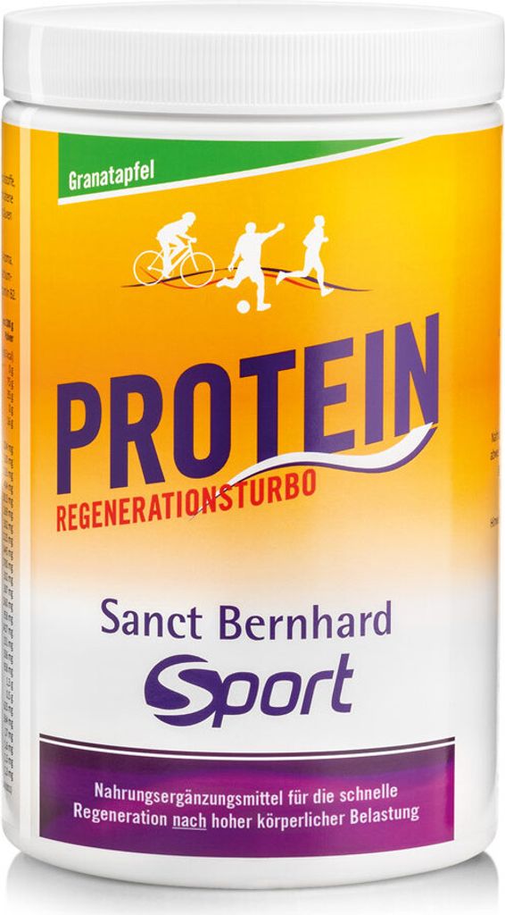 Sanct Bernhard Sport Protein Regenerationsturbo–750g-Dose, Granatapfel