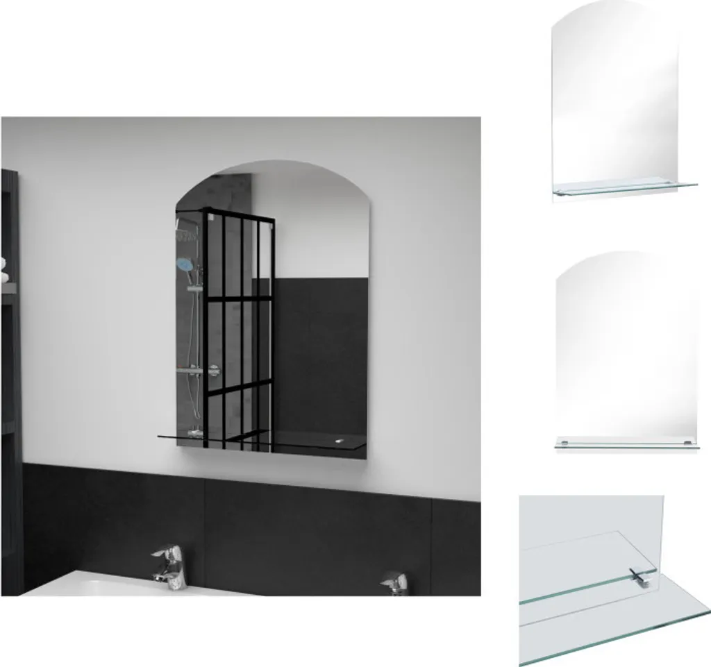 Specchio Elegante vidaXL 50x70 con Mensola in Vetro per Suite e Bagni