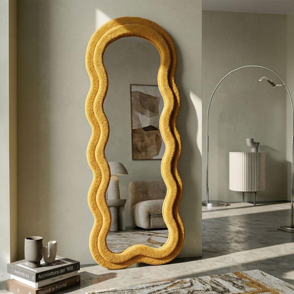 FURNLUX Wandspiegel Teddy Gelb 40cm / Hauptfarbe: Gelb / Produktbild 