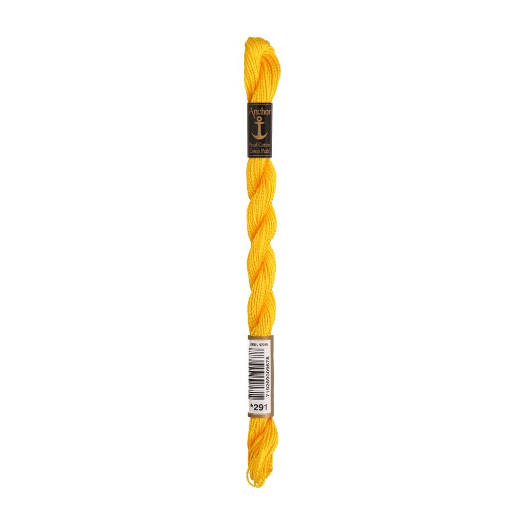 Anchor Perlgarn Stärke 5 4585000-00291 dunkelgelb Stickgarn, 100 % Baumwolle, 5g Strängchen