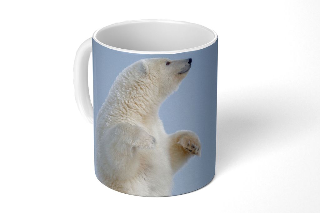 KitchenYeah Tasse Kaffeetasse Kaffeebecher 350 ml Eisbär - Lustig - Schnee - Kinder - Jungen - Mädchen - Kind Teetasse - Fototasse - Becher - K...