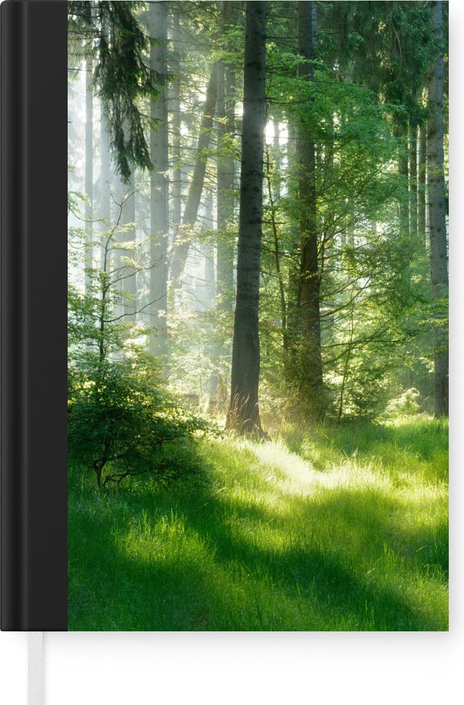 MuchoWow Notizbuch Tagebuch Haushaltsbuch Notebook A5 Natur - Bäume - Wald - Grün - Sonne - Gras - Pflanzen - Notizblock - Notizheft - Notebook...