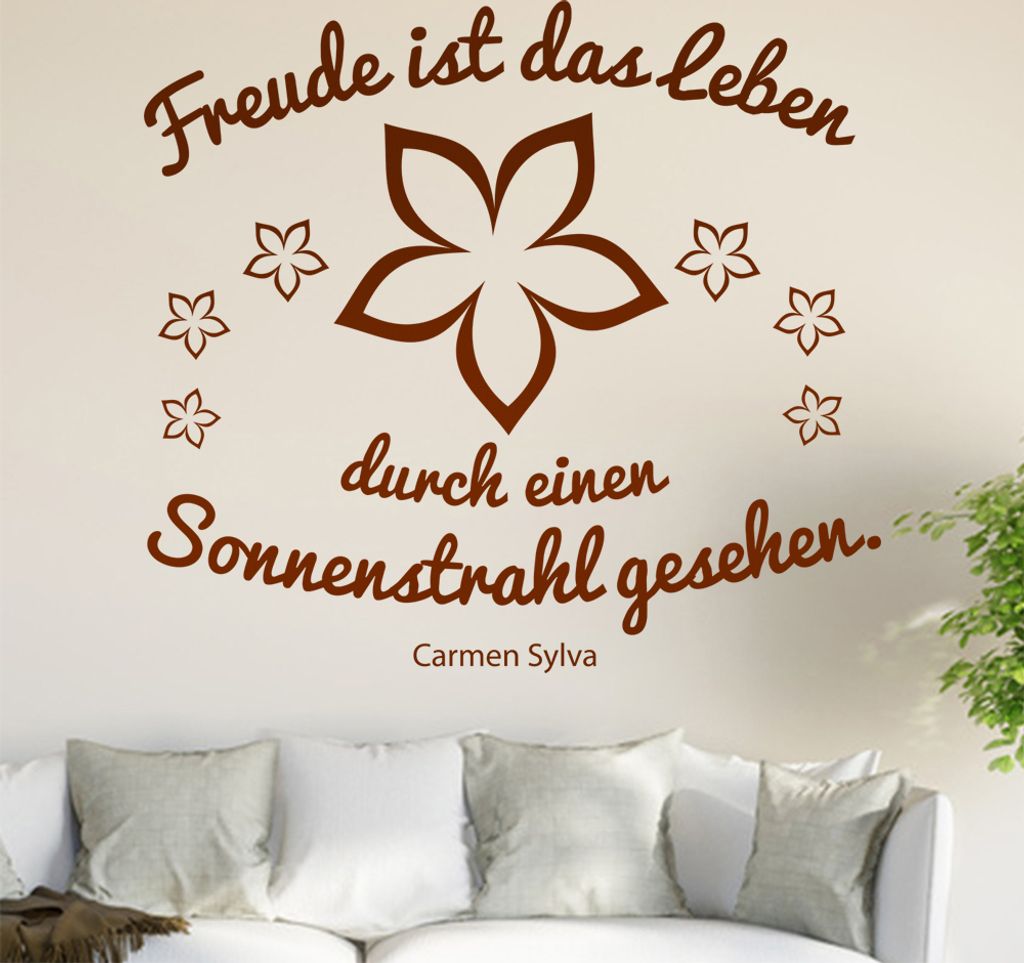 Freude ist das Leben... Wandtattoo in 6 Größen - Wandaufkleber Wall Sticker - Dekoration, Küche, Wohnzimmer, Schlafzimmer, Badezimmer