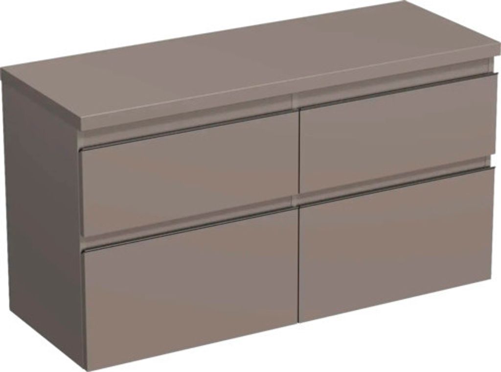Jungborn Waschtischunterschrank TRENTA BxHxT 116,7 x 64,6 x 44,5 cm Frontfarbe hellbraun glanz TRE DESK 120D 4Z B A2496