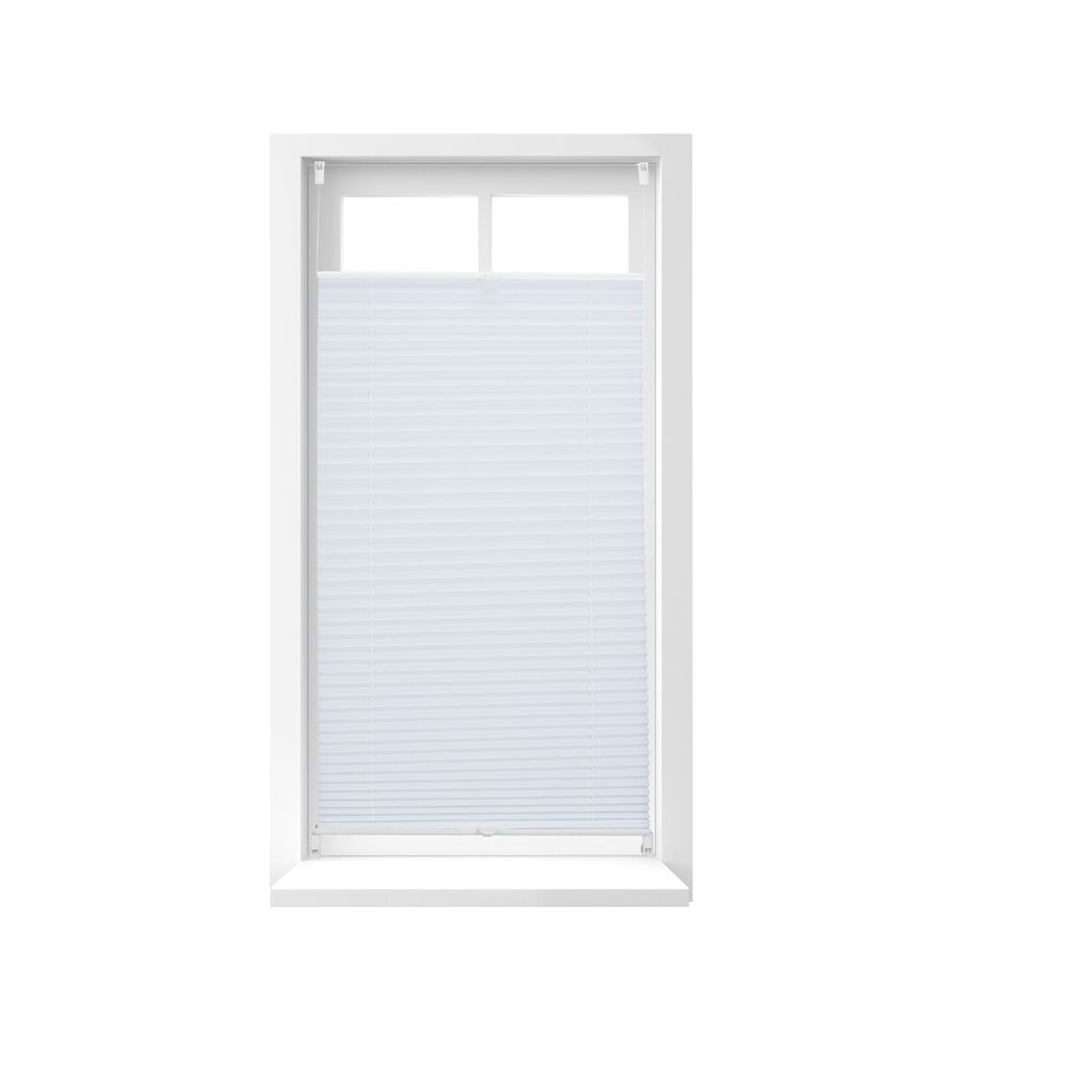 3 x Plissee Rollo ohne Bohren, Klemmfix zum Kleben, Faltrollo lichtdurchlässig, Faltstore weiß, B x H: 60 x 130 cm