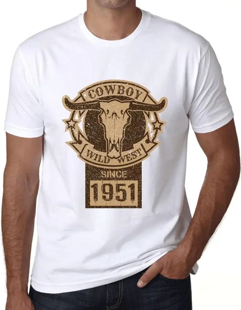 Herren Grafik T-Shirt Wildwest-Cowboy seit 1951 – Wild West Cowboy Since 1951 – Geschenk 73. Geburtstag Jahrestag 73 Jahre Jubiläum 73 Jährig...