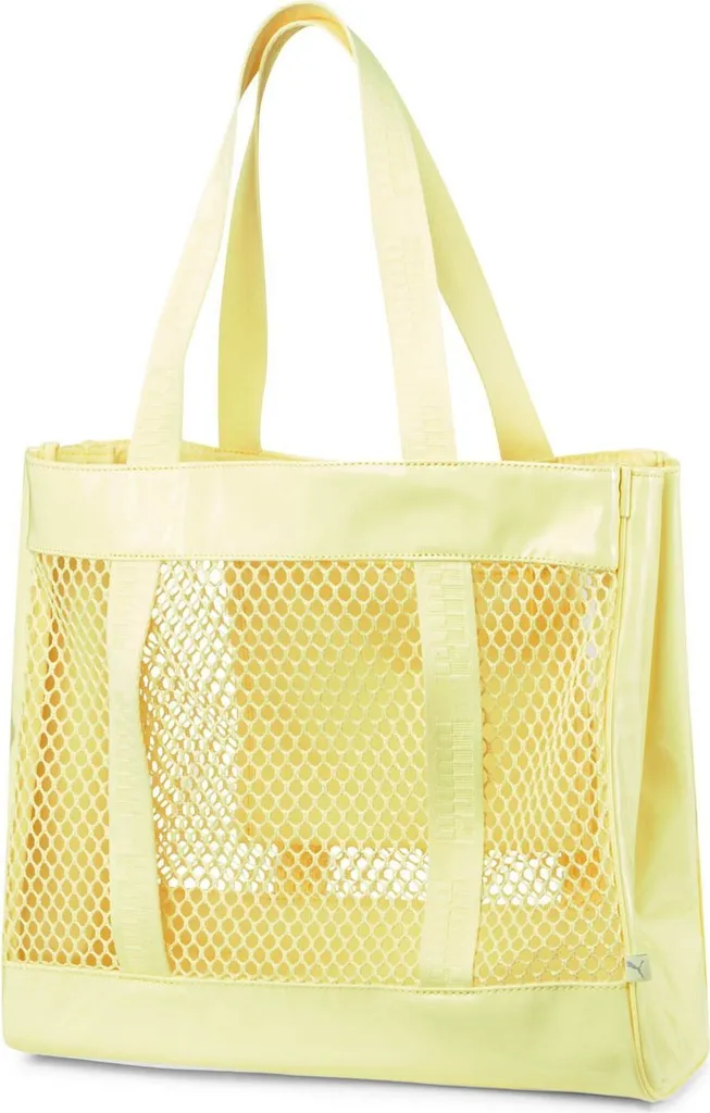PUMA Core Net Shopper Yellow Pear - Sac Shopper Jaune en Maille Filet