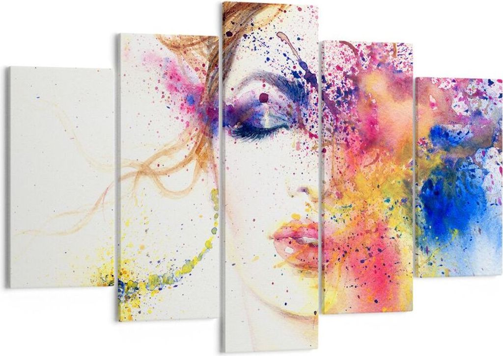 Bild auf Leinwand - Leinwandbild - Frau Abstraktion - 150x100cm - Wand Bild - Wanddeko - Leinwanddruck - Bilder - Kunstdruck - Wanddekoration - Lei...