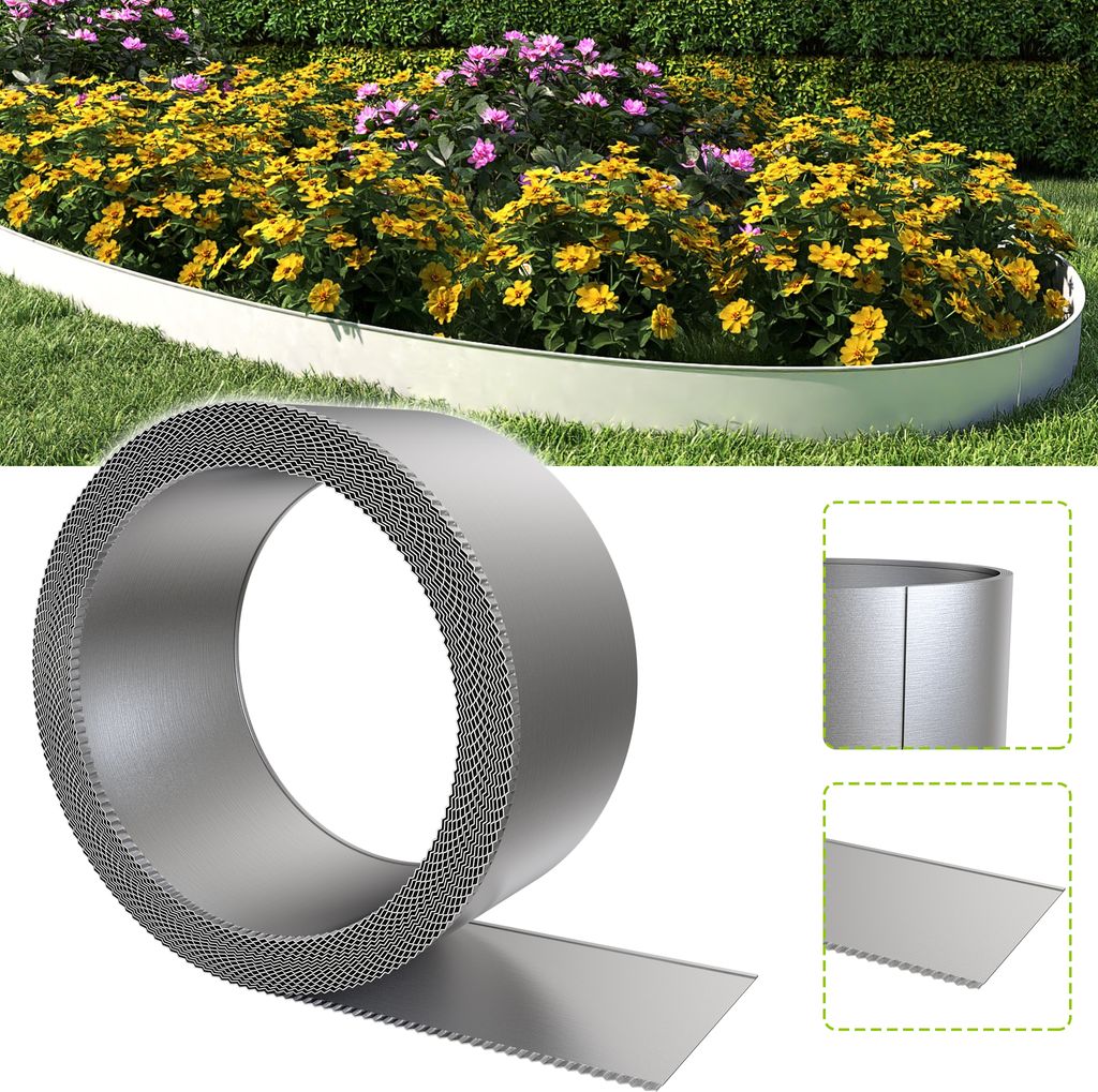 XMTECH Rasenkante aus Metall verzinkt, Rasenkantenband Produktbild 