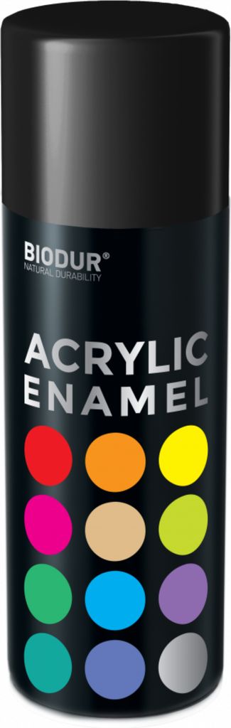 Biodur | Acrylfarbe - Schwarz (RAL 9005) - 400ml, Sprühfarbe, Acryllack, Buntlack, Super Glanz