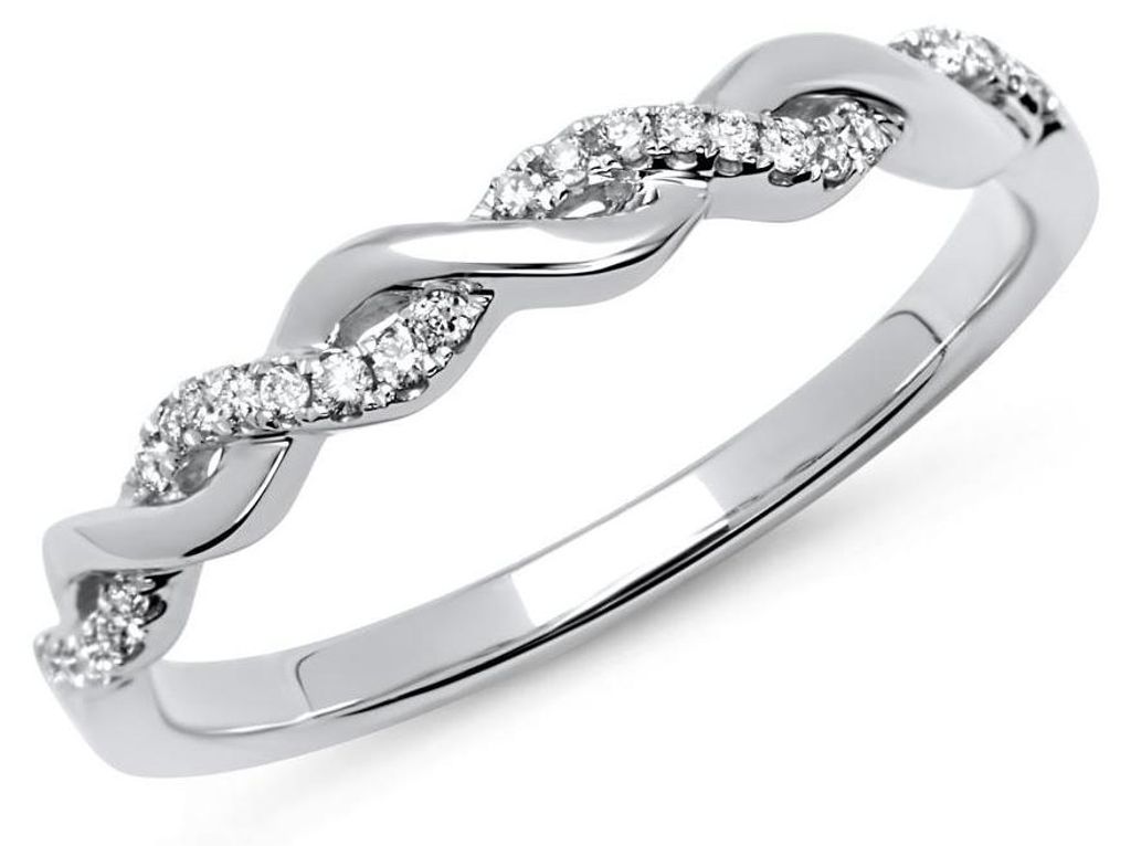 Eleganter 750er Twisted Ring mit 26 Diamanten 0,11 ct.