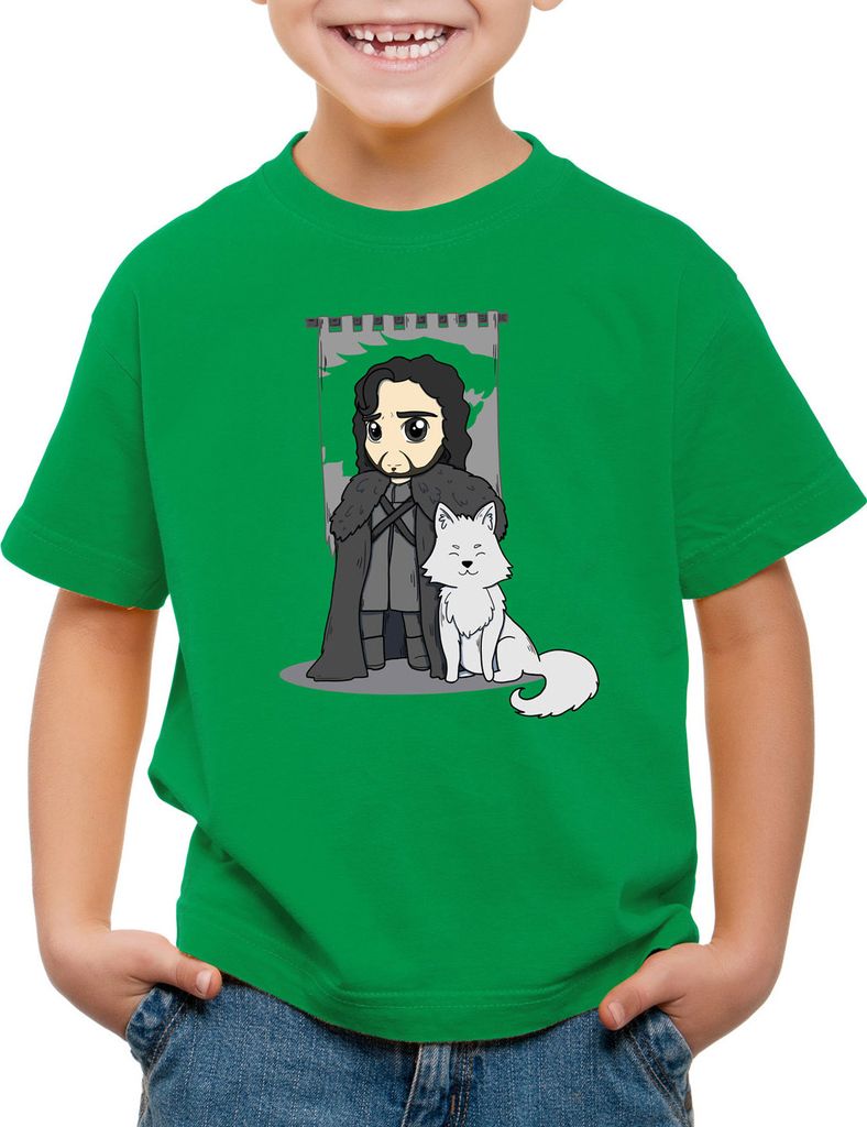 style3 Jon Schnee T-Shirt Kinder chibi snow lord kommandant der nachtwache