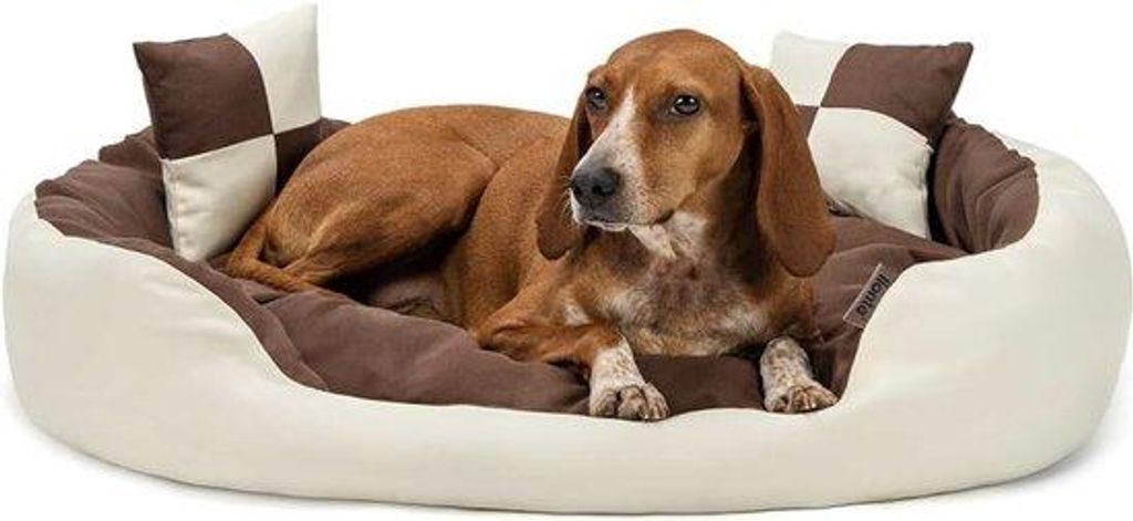 Hundebett 4-in-1 braun/beige 85x70 cm