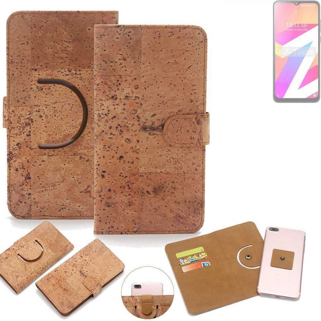 K-S-Trade Handy-Hülle Schutz-Hülle kompatibel mit Lava Z3 Pro Handyhülle Schutzhülle Korkhülle Kork-Hülle 1x