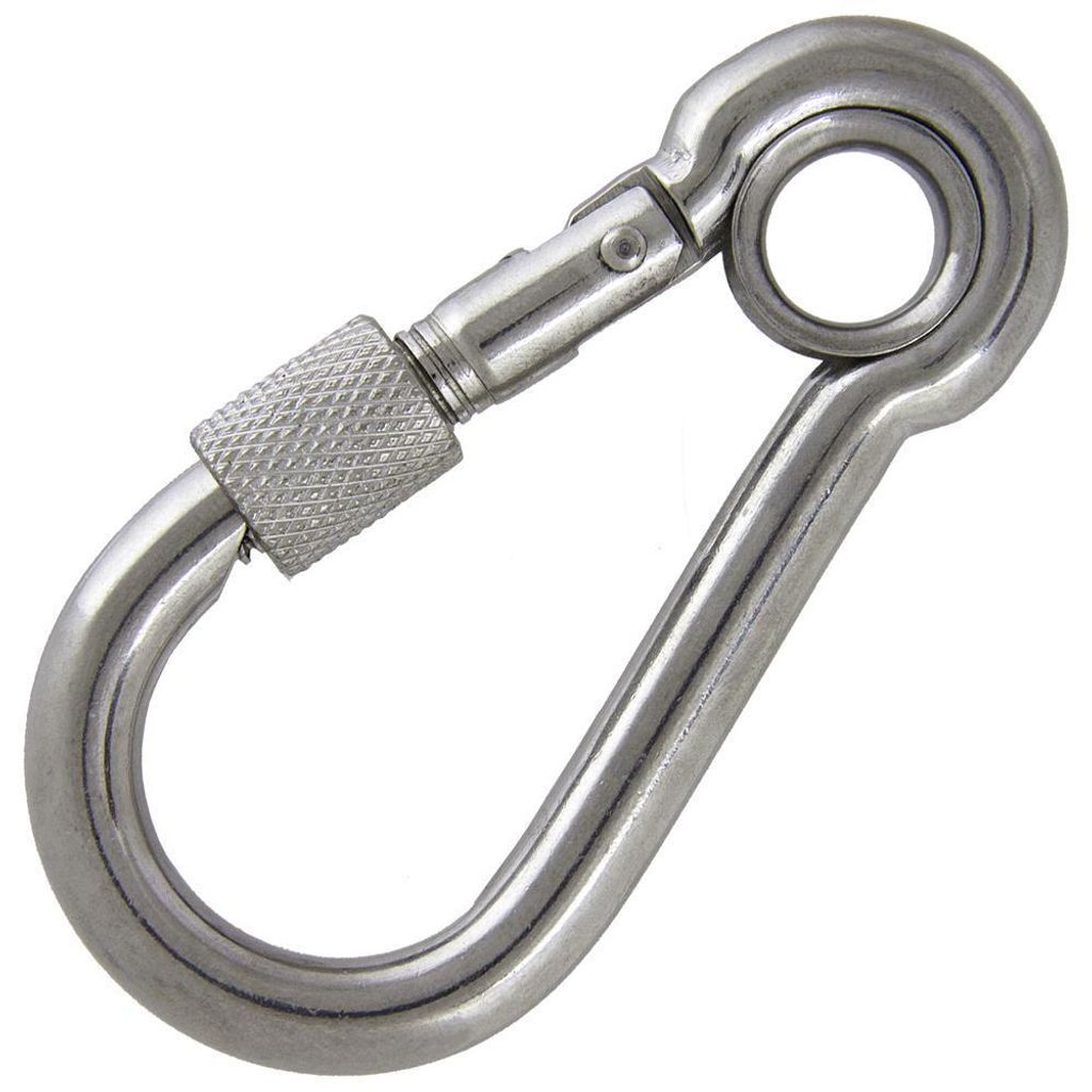 AG-BOX Karabinerhaken 80mm Mit Muttern und Kausche, 1 Stück