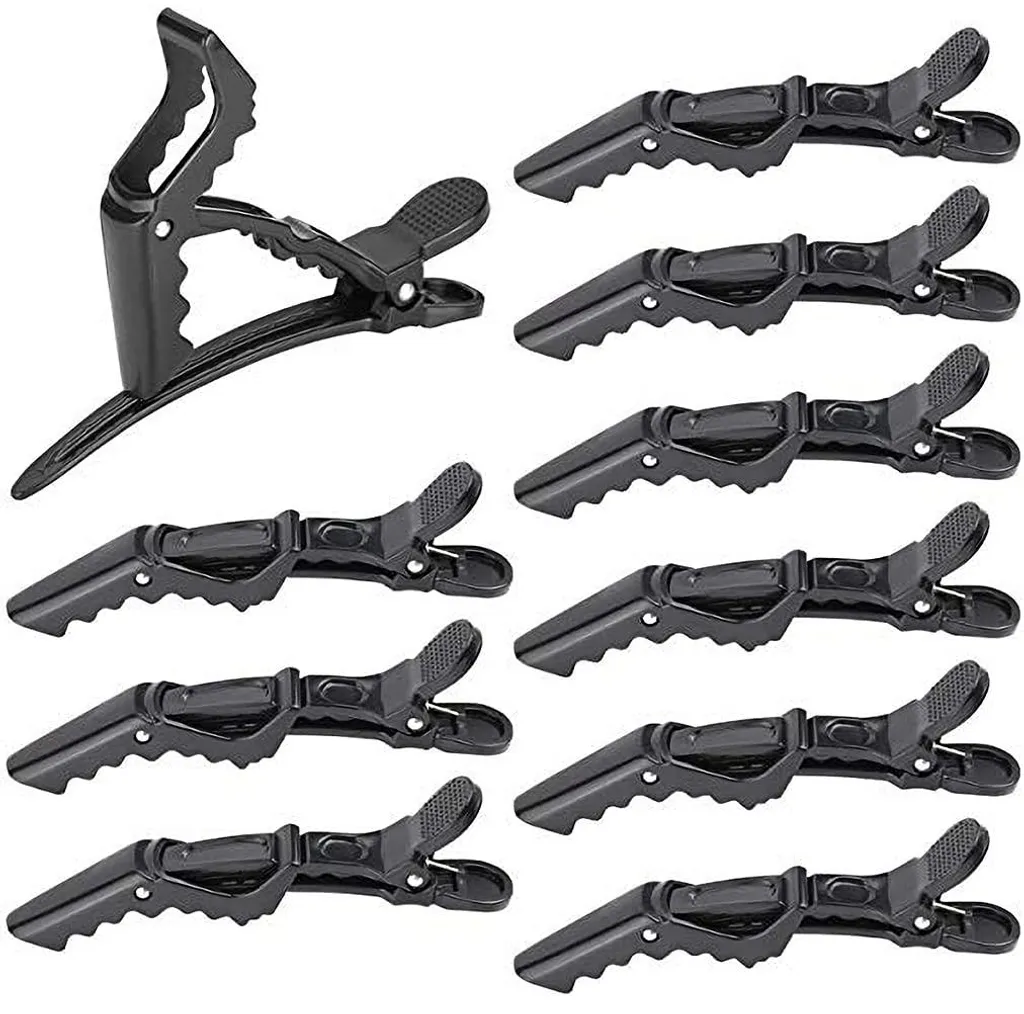Lot de 10 Barrettes Cheveux Noires en Plastique Antidérapant pour Femme