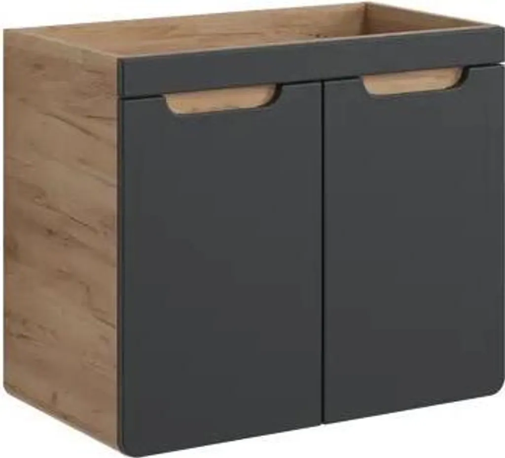 Meuble sous lavabo 70 cm gris cosmos et chêne craft Cosmos - Modèle C70