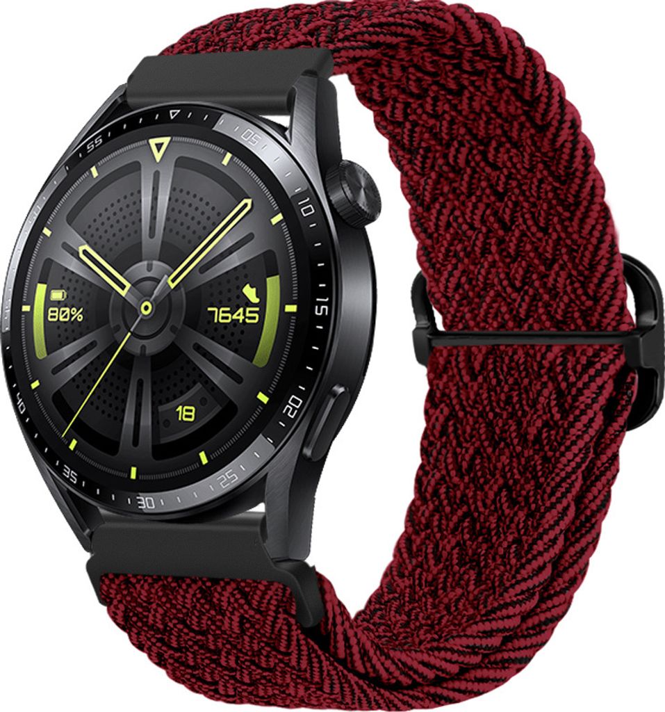 BStrap Braid Nylon armband Garmin Venu 2, red black