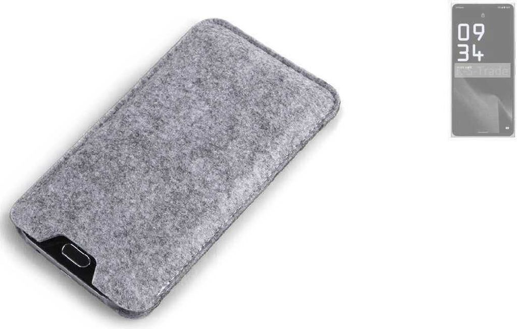 K-S-Trade Filz Handyhülle kompatibel mit Leica Leitz Phone 2 Schutzhülle Filztasche Filz Tasche Case Sleeve Handy Hülle Filzhülle grau