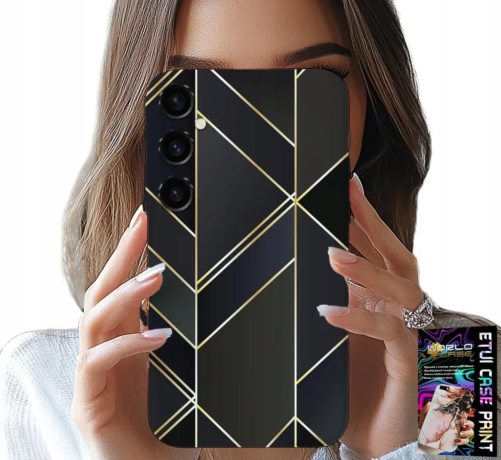 Custodia Per Samsung Galaxy A34 5G - Cornici Dorate, Design Elegante + Vetro