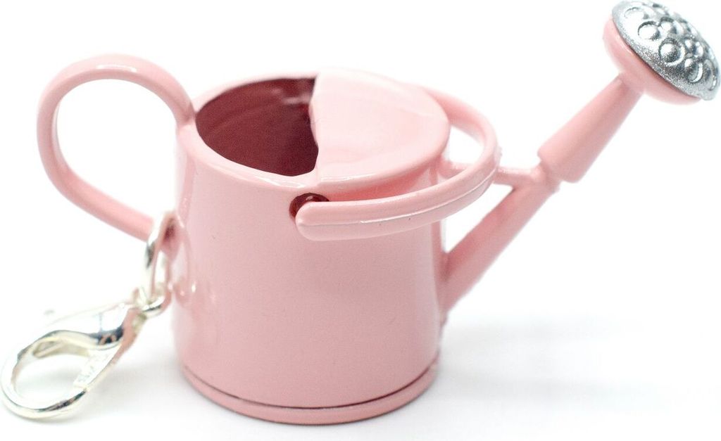 Gießkanne Charm Anhänger Miniblings Zipper Pull Gärtnern Kanne Metall rosa