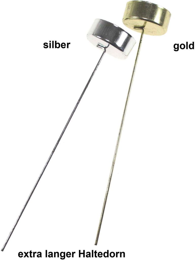10 Teelichthalter langer Dorn Ø4,1cm Kerzenhalter Stecker Teelicht, Farbe:silber