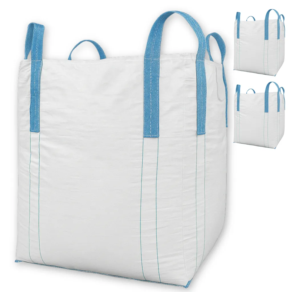 BIG BAG 90x90x110 cm - Elevata stabilità fino a 1500 kg, BigBag di smaltimento con 4 passanti (BigBag, confezione da 3)
