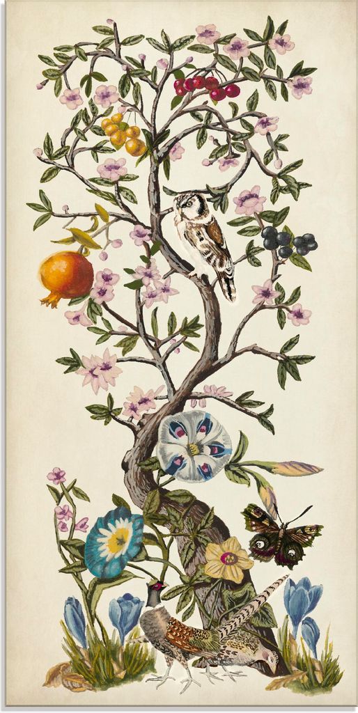 ARTland Glasbild Chinoiserie Natur I Größe: 50x100 cm Produktbild 