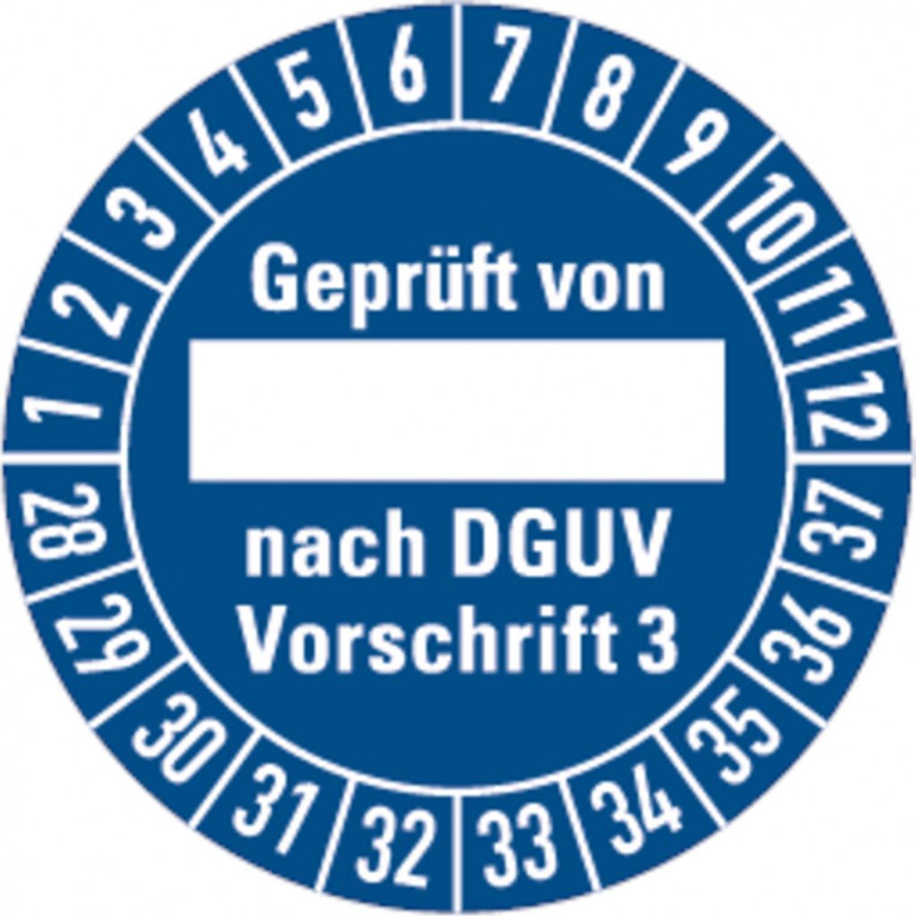 Dreifke Prüfplakette von, nach DGUV Vorschrif - 30 mm Dokumentenfoli...