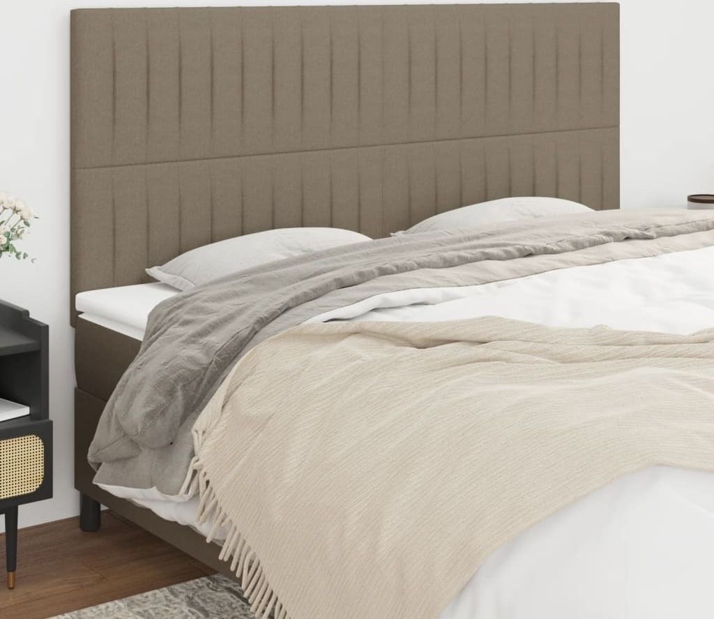 The Living Store Kopfteile 4 Stk. Taupe 90x5x78/88 cm Stoff