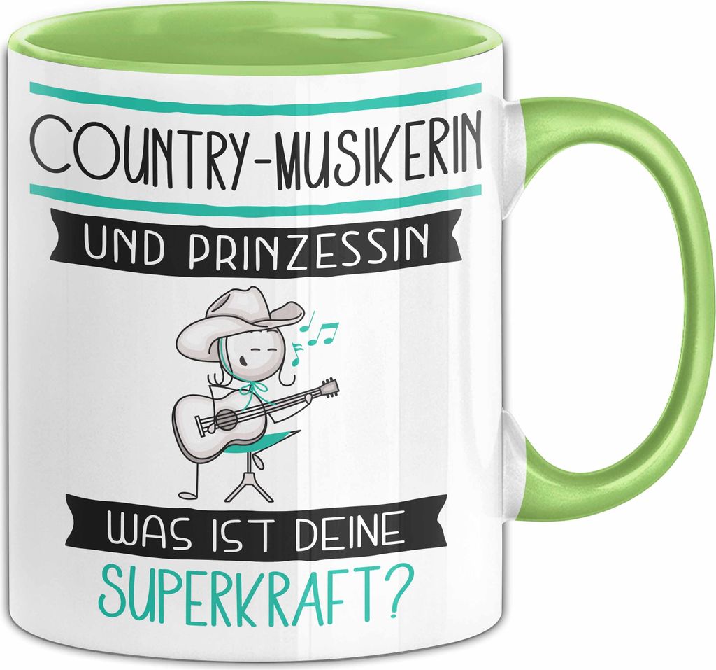 Country-Musikerin Und Prinzessin Tasse Geschenk Für Eine Country-Musikerin Geburtstag Was Ist Deine Superkraft (Grün)