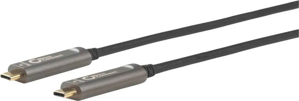 Câble USB-C 20m Optique - Éliminez les Pertes de Signal sur Longue Distance
