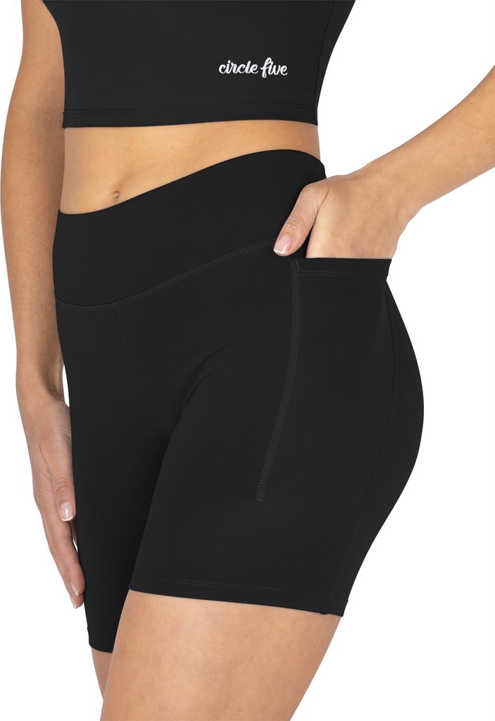 Circle Five High Waist Sport Shorts mit Taschen Radlershorts