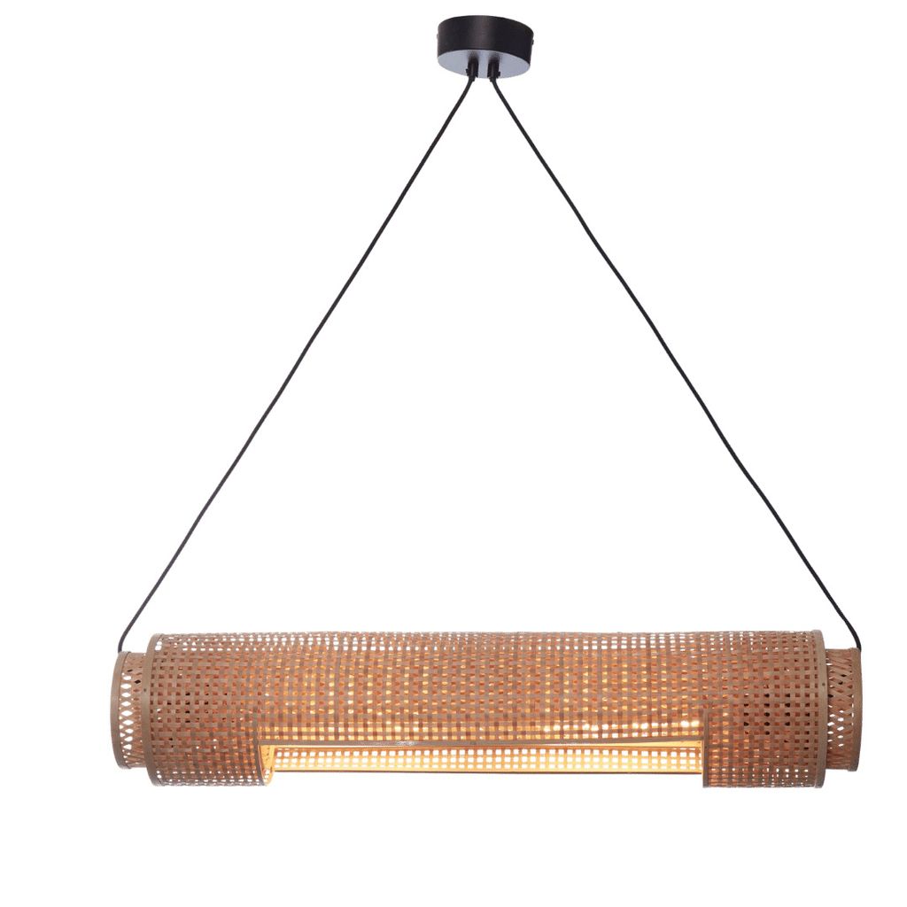 GOOD&MOJO - Hängeleuchte Bhutan - Bambus - 85x15x15cm Hängelampe - Esstischlampe - Wohnzimmerlampe - Schlafzimmerlampe - Wohnzimmer