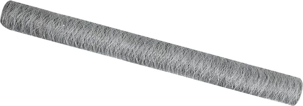 vidaXL Hexagonzaun Silber 1,6 x 50 m Verzinkter Stahl