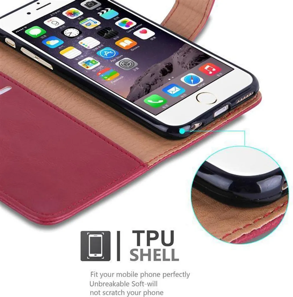 Cadorabo Custodia Professionale iPhone 6 Plus / 6S Plus Rosso Scuro - 4