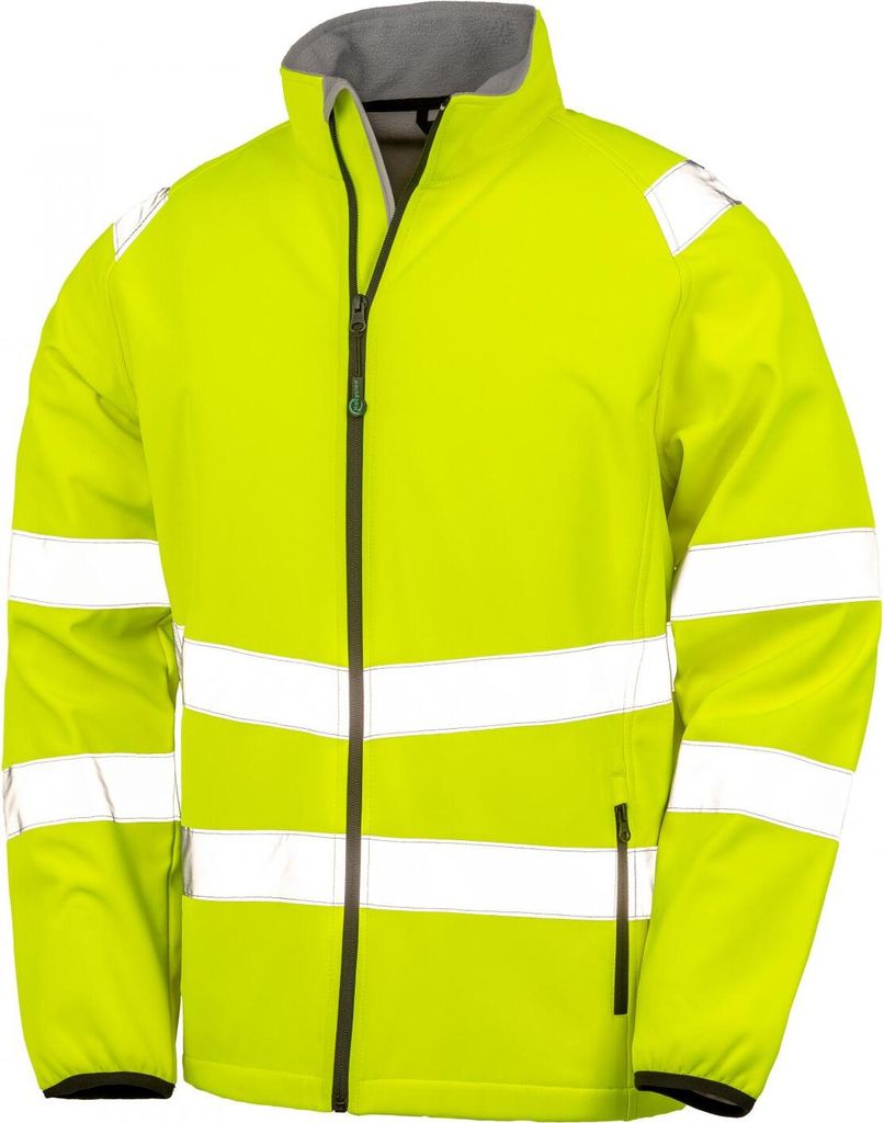 Result Genuine Recycled R505X | Recycled Printable Safety Softshell Jacket Sicherheitsjacke - Farbe: Fluorescent Yellow/Black - Größe: 3XL