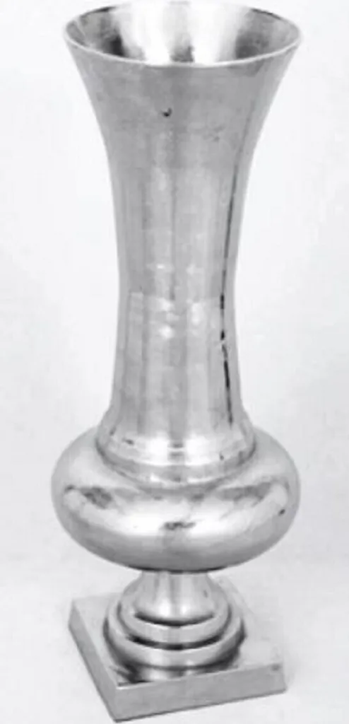 Vase Baroque Argent Antique en Aluminium de 81 cm - Objet d'Art de Luxe