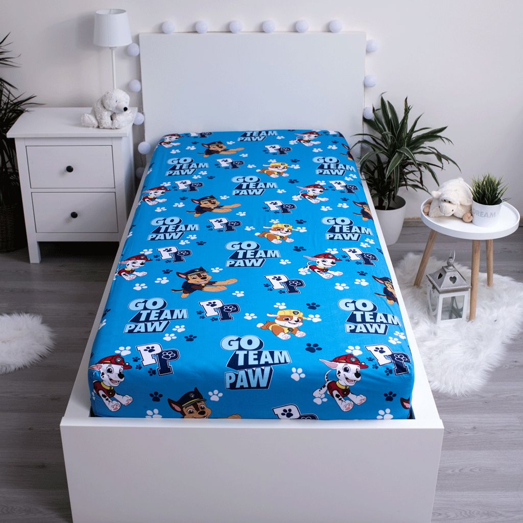 Prostěradlo s gumičkou 90x200 Psi Patrol Paw Patrol Bavlna Obrázek produktu 2