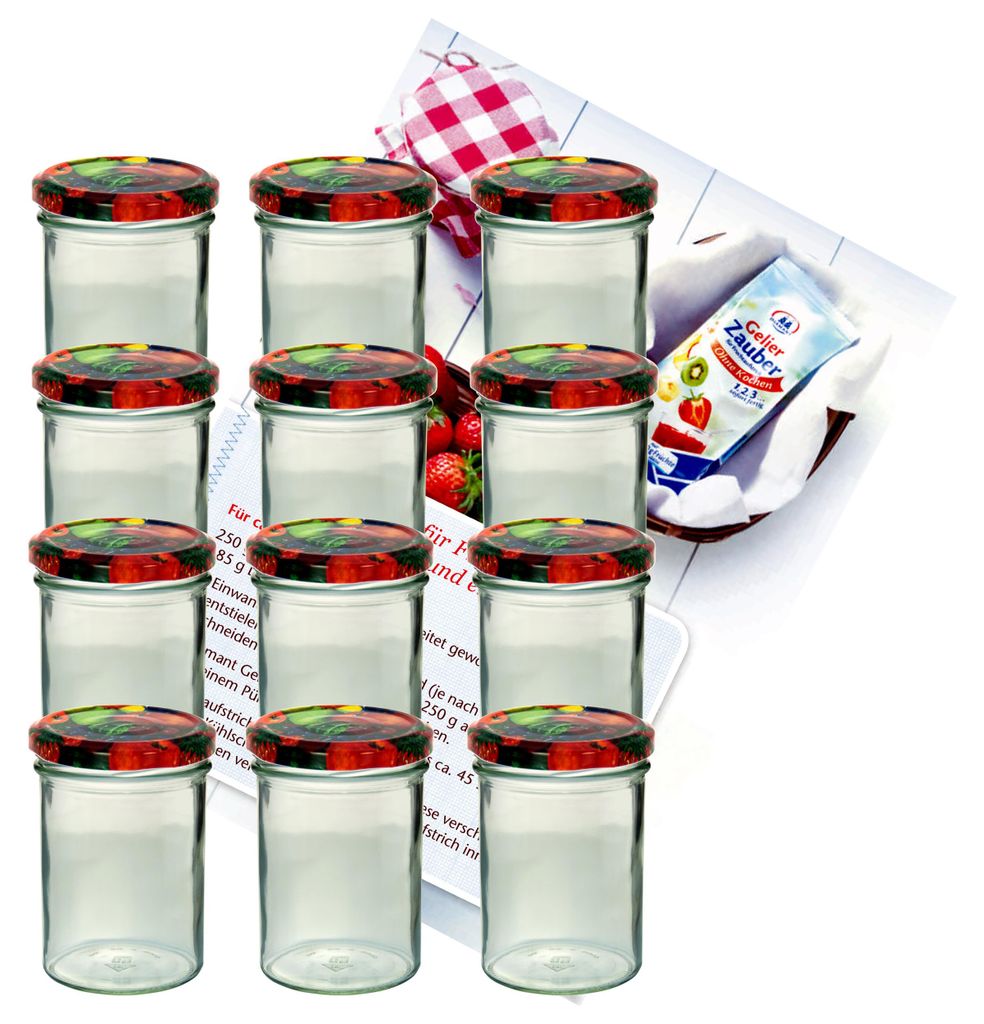 12er Set Sturzglas 435 ml To 82 Obst Deckel incl. Diamant Produktbild 