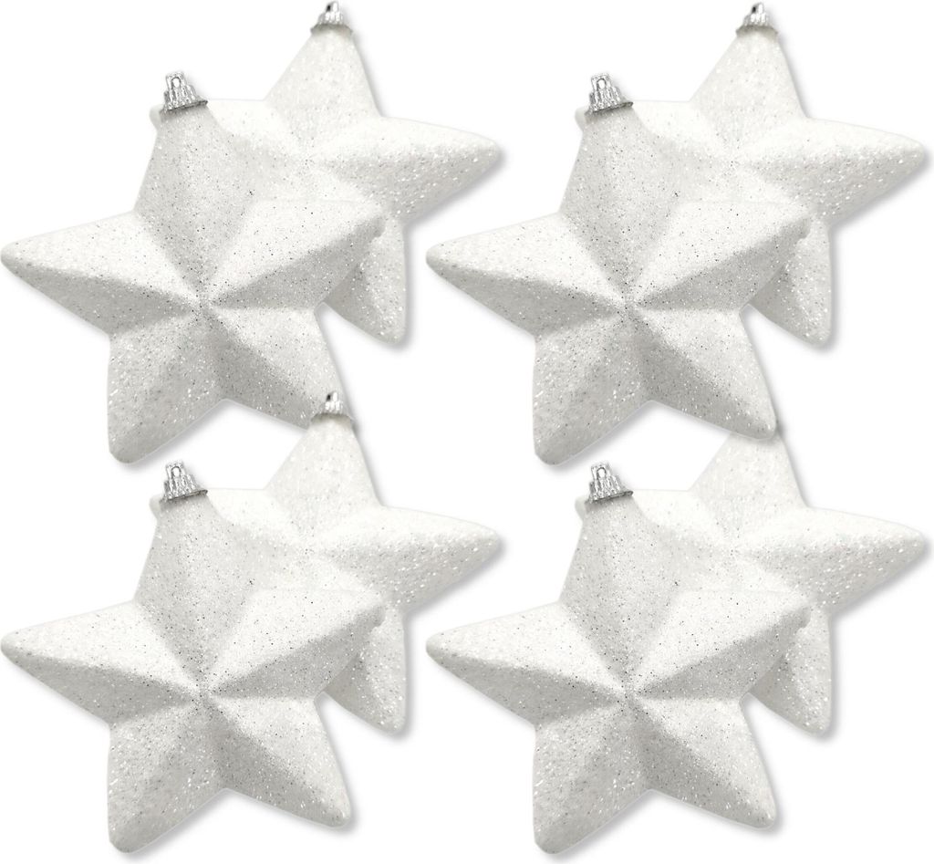 Stern mit Glitzer Ø13cm zum aufhängen - 8 Stück - Weihnachtsstern