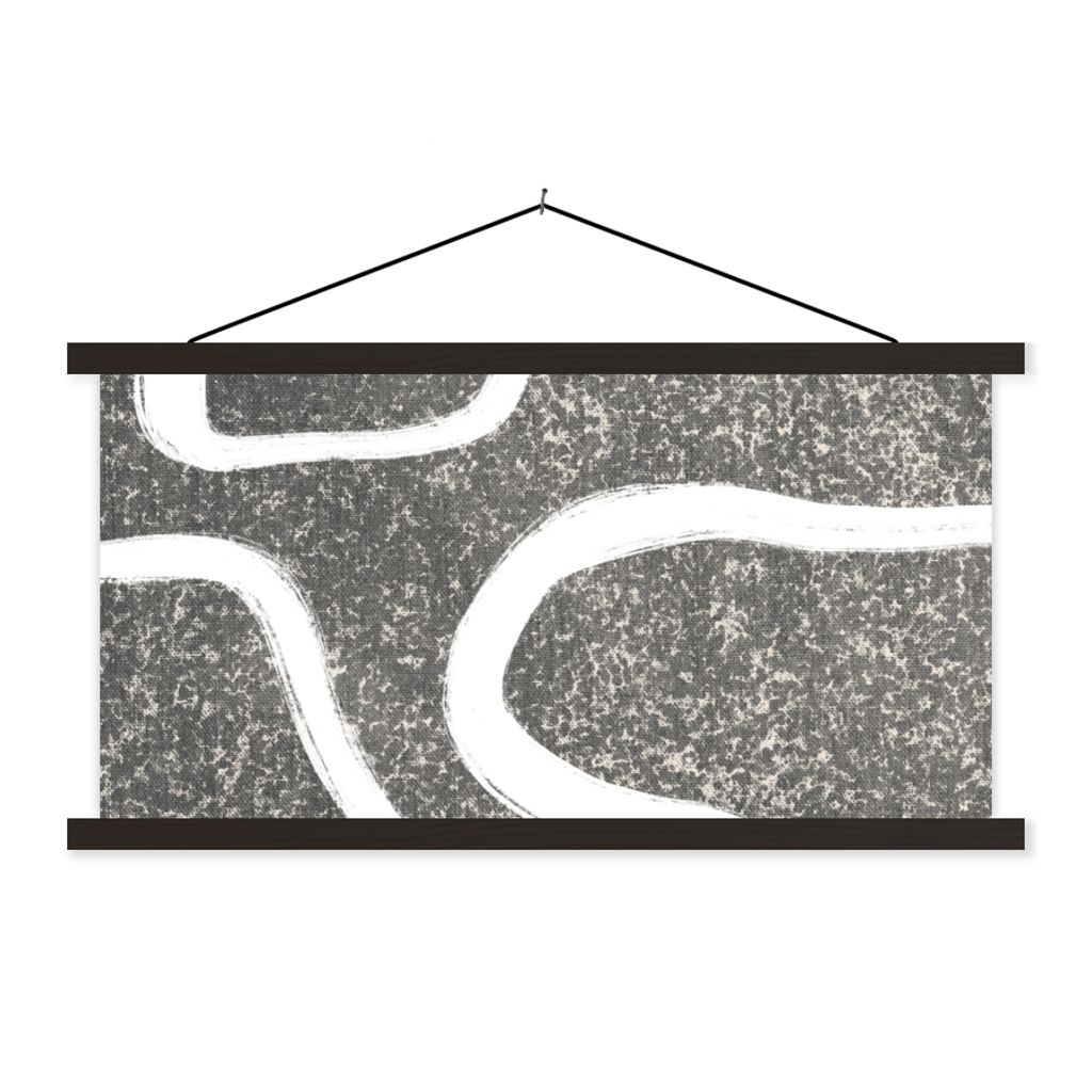 MuchoWow Textilposter Abstrakt - Minimalismus - Design 150x75 cm mit schwarzem Rahmen - Posterleiste