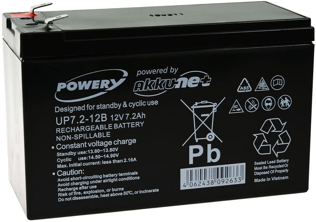 Powery Blei-Gel-Akku für USV APC Back-UPS ES 700 Produktbild 