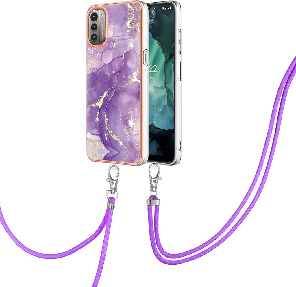 Cover Viola Nokia G11 / G21 con Tracolla - Accessorio Moda Protettivo