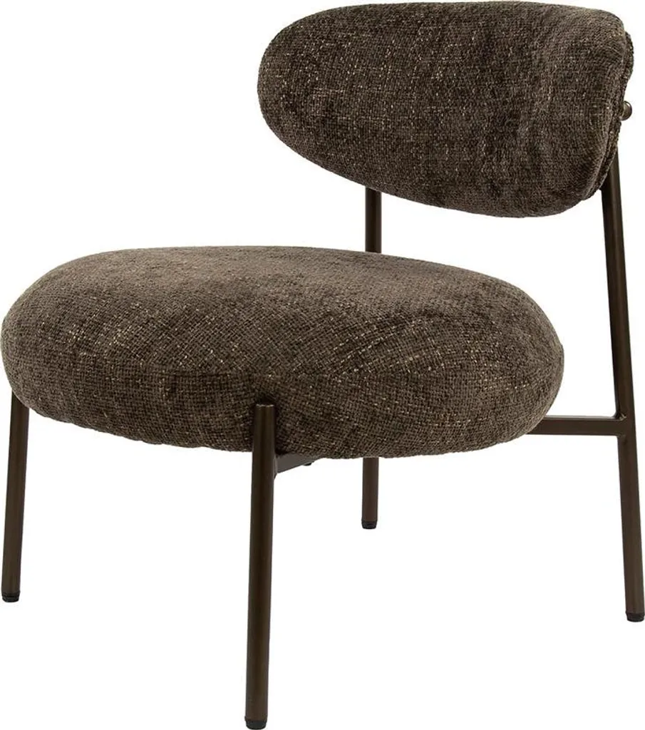 Fauteuil de salon Adelia marron, assise confortable et design moderne