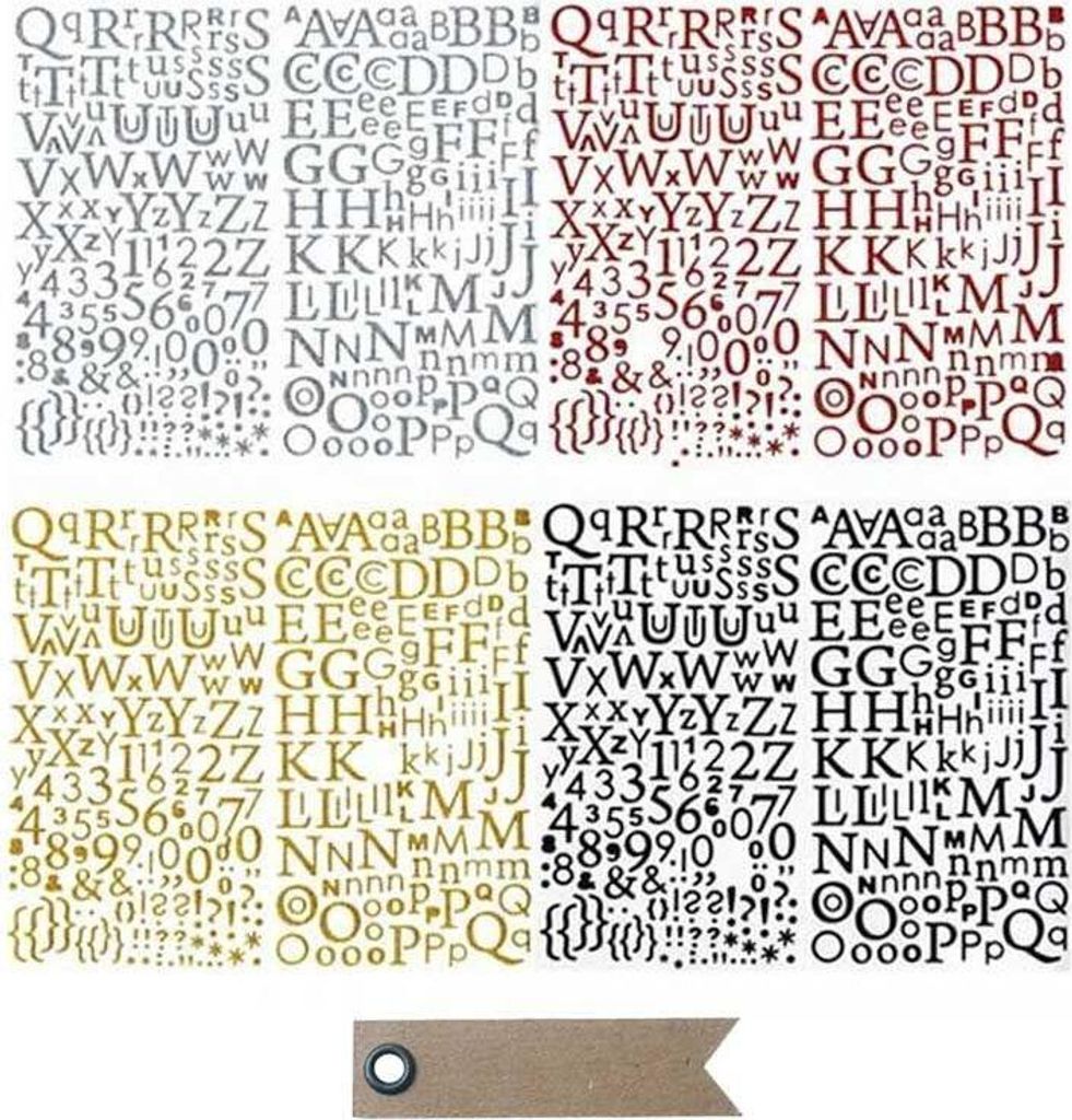 Set Glitzeraufkleber - Alphabet + 20 Wimpel Kraft Etiketten Produktbild 